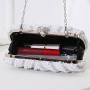 Vintage Ladies Pearl Evening Bag Handmade Bead Embroidery Clutch Bag Diamond Encrusted Banquet Handbag