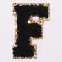 Stock Multi Color Black Self Adhesive with 3M Sticker Fuzzy Glitter Trim Iron Stick A-Z Alphabet Letters DIY Embroidered Patches