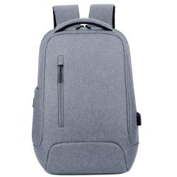 Custom Logo Factory Business Simple Large Capacity USB Laptop Bag Zipper Oxford Waterproof Softback Laptop Travel Backpack