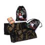 Factory Custom Black Velvet Material Tablecloth Tarot Bag Hot Stamping Drawstring Dices Poker Card Dust Pouch