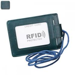 Hot sale RFID genuine leather clip for man and women ID card holders with hanging leather card holders wallets holder