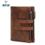 ZWY277 RFID Men New Wholesale Short Vintage Wallet Genuine Leather Lightweight Stylish Multi-Card Coin Purse Business Money Clip