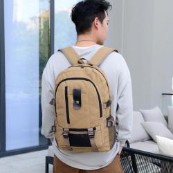 HR150 Men's Fashion New Trend Backpack Leisure Canvas Backpack for High School Students Outdoor Sports Computer Travel Bag