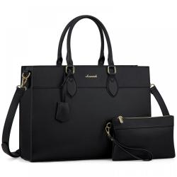 LOVEVOOK New OEM ODM fashion canvas laptop tote handbag briefcase for work large quality Leather laptop office bags for women