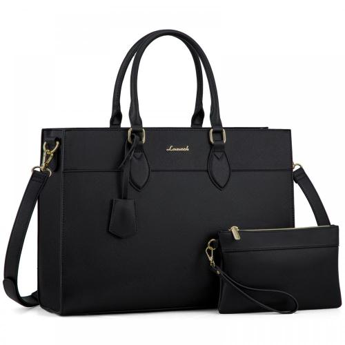 LOVEVOOK New OEM ODM fashion canvas laptop tote handbag briefcase for work large quality Leather laptop office bags for women
