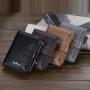 OEM028 Men Wallets Leather Double Zipper Card Holder Short Male Purse Coin Pocket Vintage Brand High Quality Men Purse