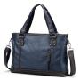 Fashion trendy office handbag Men's business laptop shoulder bag large -capacity PU leather Hand Briefcase Bag 14 inch