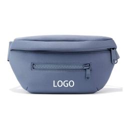 custom multifunctional outdoor running sport soft insulated neoprene fanny pack cross body pouch chest sling waist bag