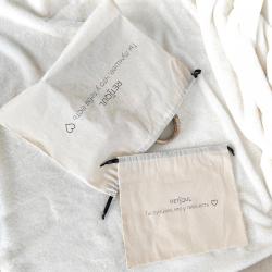 Hot Sale Large Organic Cotton Muslin Bag Pouch For Handbag Custom Logo Printed Cotton Drawstring Dust Gift Bag