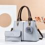 2023 Luxury Large Capacity Ladies Tote Bags Trendy High Quality Leather Women's Handbags With Purse Hair Ball