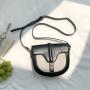 Custom Logo Mini Saddles Bag Pu Leather Stitching Colours Fashion Semicircle Trend Shoulder Crossbody Bag Women's Saddle Bags