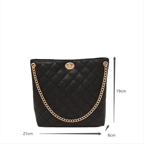 Gelory Customized 2024 Trendy Handbags High Quality PU Leather Women's Bucket Tote Bags Chain Shoulder Bags