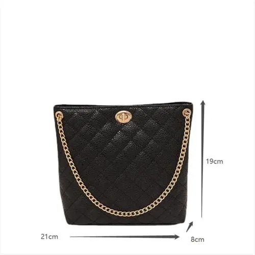 Gelory Customized 2024 Trendy Handbags High Quality PU Leather Women's Bucket Tote Bags Chain Shoulder Bags