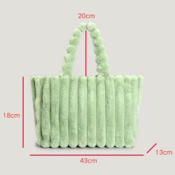 2024 Customized Logo Faux Fur Tote Purse Handbag For Women Luxury Winkle Bag