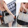 2024 new arrived british fashion brand handbag vegan gray leather handbag ladies classic style business women tote