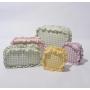 New series candy nylon lotus leaf edge cosmetic bag frills chequer make up bag colorful gingham pouch