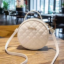 Summer Fashion Women's Small round Diamond Embroidery Bag Portable Single Strap Shoulder Messenger Bag Sweet Girl Style