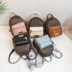 Ladies mini backpack women's shoulder bags versatile small schoolbag fashion leather backpacks for women