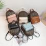 Ladies mini backpack women's shoulder bags versatile small schoolbag fashion leather backpacks for women