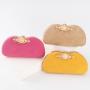 Vintage Suede Texture Metal Flower Latch Wedding Evening Bags Chain Crossbody Hand Bags Ladies Luxury