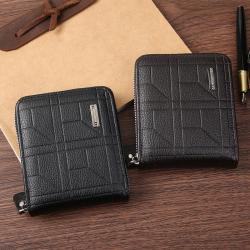New style men's wallet with zipper, men's money clip,soft leather wallet for young, large capacity and multi-card slot wallet