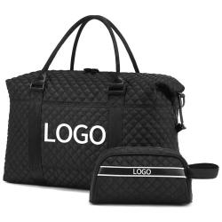 Personalized Outdoor Sports Gym Bag Weekender Travel Duffel Quilted Tote Duffle Bag with Small Cosmetic Pouch