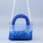 Fashionable gradient acrylic woven handmade beaded bag sac main femm sac