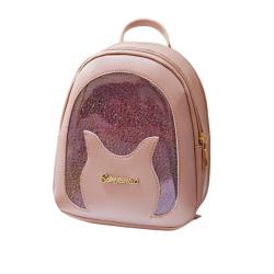 Fashion mini leather girls backpack transparent gitter PVC Ita bag custom Ita bag shoulder bag
