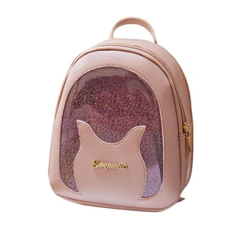 Fashion mini leather girls backpack transparent gitter PVC Ita bag custom Ita bag shoulder bag