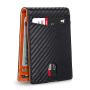 Customize Mens Front Pocket Money Clip Wallet RFID Blocking Carbon Fiber Wallet ID Window Large Capacity Wallet