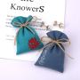 Custom Embroidery Small Organic Cotton Pouch Luxury Promotion Gift Sachet Packing Canvas Drawstring Bag