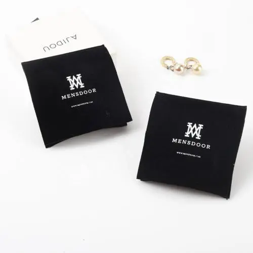 Customized Small Gift Bag Black Luxury Velvet Envelope Jewelry Pouch Envelope Perfume Packaging Bag