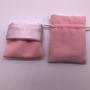 Pink Velvet Drawstring Bag With Satin Lining