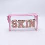 Keymay Personalized Letters Portable Waterproof Transparent PVC Makeup Bag Zipper Pouch Clear Makeup Bag
