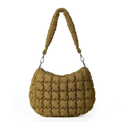 New Korean nylon pleated design puff bag bloated cotton shoulder bag fashionable versatile handbag bag for women