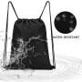 Drawstring Backpack Water Resistant String Bag Sports Backpack Gym Sack with Side Pocket