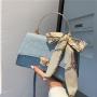 New Simple Fashion  Shoulder Bag with Silk Scarf China Wholesale PU Womens Bags Western Style Stone Pattern Handbags