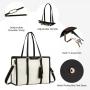 LOVEVOOK Large high quality PU leather Canvas Laptop Tote bag School shopping Casual handbag Shoulder Crossbody Bags for Women