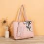Gelory Wholesale Ladies Underarm Bags PU Leather Love Embroidered Solid Color Large Capacity Scarf Tote Handbag Shoulder Bag