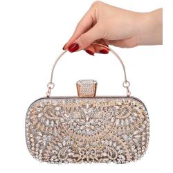 New Luxury 2022 Dinner Bag European And American Ladies Handbag Diamond Banquet Clutch Bag Elegant Crystal Evening Bag
