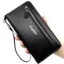 ZR341 New Men's Long Wallet Business Casual Double Zipper Handbag Large Capacity Multi Card Mobile Case