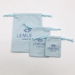 Custom Logo Printed Jewelry Cotton Pouch Small Cosmetic Gift Storage Muslin Packaging Drawstring Cotton Bag