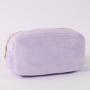 Keymay Stock Wholesale Custom Designer Makeup Cosmetic Bag Women Ladies Zipper Fashion Soft Terry Cloth Pouch