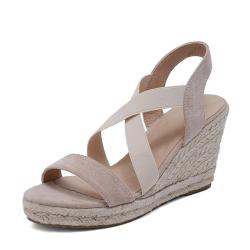 Fashion Fancy Female Chunky Footwear Woman Ultra Platform Wedge High Heels Espadrilles Sandals For Women And Ladies