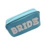 Factory Hot Small Cosmetic Bag Nylon Pearl Towel Embroidery Letter Travel Cosmetic Pouch Makeup Tote Bag For Purse Daily
