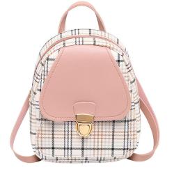 ZR422 Girls' Backpacks Are Versatile And Stylish with Small Checked Schoolbags Cosmetics Women Bag Female Backpack Mini Zipper