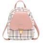 ZR422 Girls' Backpacks Are Versatile And Stylish with Small Checked Schoolbags Cosmetics Women Bag Female Backpack Mini Zipper