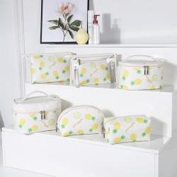Large Capacity PU Printing Makeup Washing Cleaning Storage Bag Custom Made Travel Cosmetic Bags Set