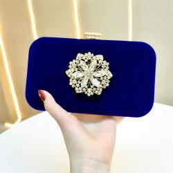 New arrival evening handbag diamond suede inlay clutch bag women party purse handbag clutch evening bags