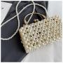 Summer popular hollow out plastics pearl bag ladies handbag chain shoulder crossbody bag for girls